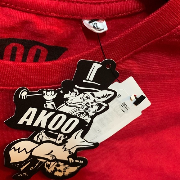 Men’s AKOO Crewneck T-Shirt No Rivals Tee Red Size X-Large New - Picture 4 of 7